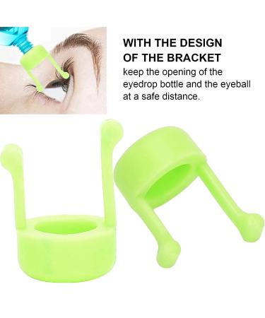 Eyedrop Guide Aid: 2pcs Bottle Dispenser & Holder Bracket - Reusable Green Device for Easy Eye Drops Application - Buy Online on GoSupps.com