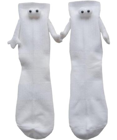 YZTQ Funny Magnetic Suction 3d Doll Couple Socks Funny Couple Holding Hands Sock For Couple Cool Wedding Gifts For Couple White