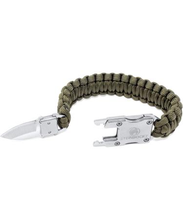 Steinbock7 Zugspitze Paracord Bracelet - Stylish Green Outdoor Companion with Practical Clasp Tool - Buy Online on GoSupps.com