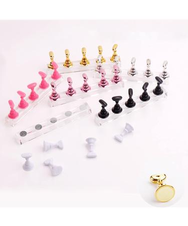 Spir Arthlan Acrylic Nail Art Practice Stand - Magnetic Nail Tip Holder for DIY Manicure & Salon - Black Fingernail Display - Buy Online on GoSupps.com