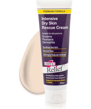 Hope's Relief Natural Intensive Dry Skin Cream for Face Hands Body Eczema Psoriasis and Dermatitis Ideal for Dry and Irritated Skin 60g (3 Pack) - Buy Online on GoSupps.com