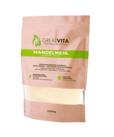 GreatVita Almond Flour Natural & Blanched Fine Flour Made from Ground Almonds Baking & Breading Rich in Protein & Fibre - 35.27 Oz - Pack Of 2 - Buy Online on GoSupps.com