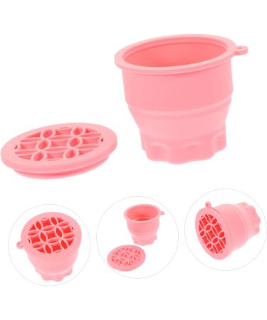 SKISUNO Makeup Brush Cleaning Bowl Retractable Silicone Scrub Cup Drying Rack Brush Makeup Tool Cleaner Beauty Tool Cleaning Bowl Multifunction Silica Gel Storage Rack Makeup Brush Cleaner 9.20X9.20X8.60CM Pink - Buy Online on GoSupps.com