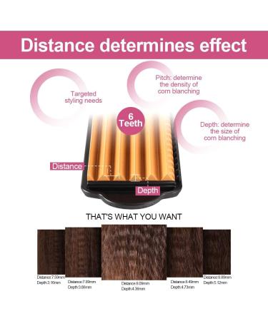 6 Teeth Hair Crimper for Women - Adjustable Temperature Styling Tool with Ceramic Tourmaline Plate | Volumizing Hair Iron for Corrugated Waves - Buy Online on GoSupps.com