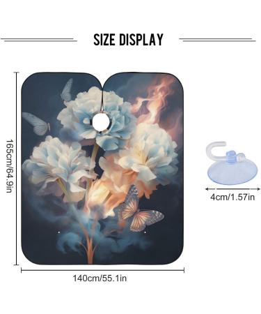 Waterproof Barber Cape - White Flower & Cheetah Haircut Bib for Men | Unisex Hair Cutting Cape - Buy Online on GoSupps.com