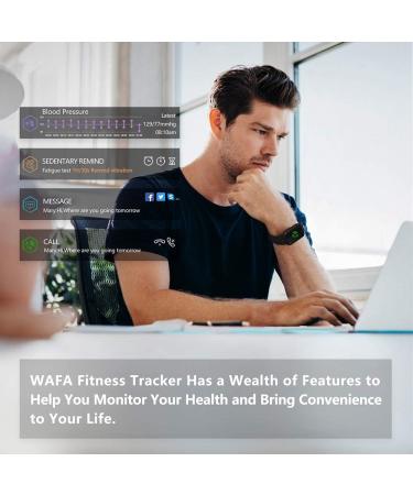Wafa Fitness Tracker: Heart Rate & Blood Pressure Monitor, Waterproof Sports Smart Watch - Bluetooth Bracelet for Kids, Women, and Men in Black - Buy Online on GoSupps.com