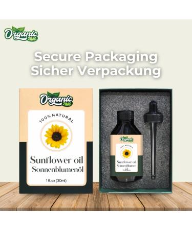  ORGANIC ZING Organic Zing Sunflower Oil (Helianthus) - Pure and natural carrier oil for skin care hair care massage - 30 ml - Buy Online on GoSupps.com