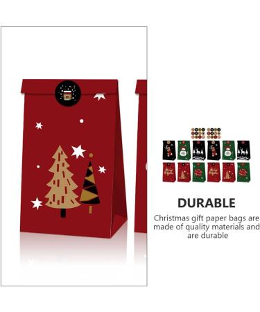 Mikinona 1 Set Christmas Kraft Paper Bag Christmas Bags Hanging Advent Calendar Xmas Paper Pouch Elder - Buy Online on GoSupps.com