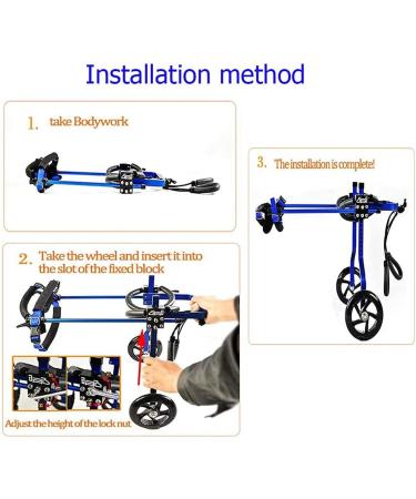 2 Wheels Dog Cart Pet Wheelchair for Hind Legs Rehabilitation Adjustable Dog Wheelchair for Handicapped Aluminum Pet Exercise Wheels - Easy Assemble Small - Buy Online on GoSupps.com