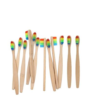 Eco-Friendly Bamboo Toothbrushes 6 Pack - Wooden Charcoal Bristle Dental Care - Buy Online on GoSupps.com