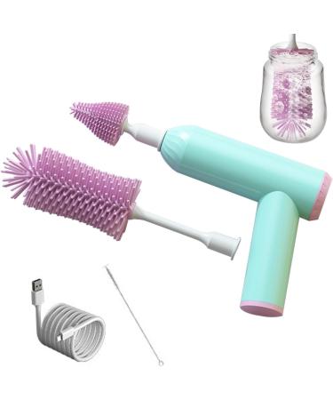 Electric Bottle Cleaning Brush Rechargeable Bottle Cleaner Set Straw & Nipple Brush | Electric Baby Bottle Cleaner Set Straw Brush Say Goodbye to Hassle Cleaning Hondony 02b Emerald Green - Buy Online on GoSupps.com