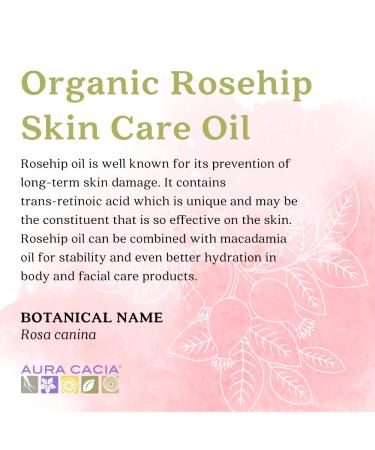 Organic Rosehip Skin Care Oil | Aura Cacia | GC/MS Tested | 30ml | Restoring Rosehip Oil - Buy Online on GoSupps.com