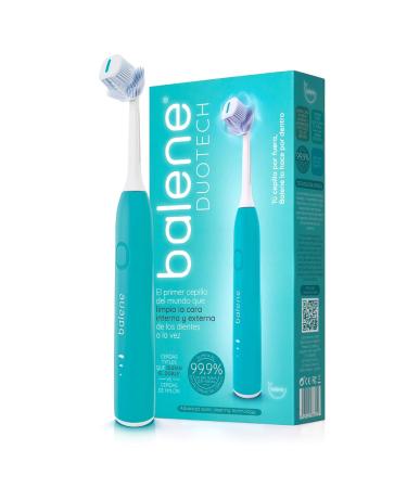 Balene - double -sided electrical toothbrush duotech sound technology antibacterial filaments of the new generation with 1 brush head of medium hardness color aquamarine.