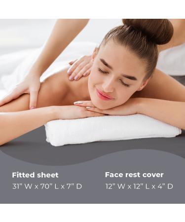 ForPro Waterproof Massage Table Cover Set - Machine Washable Fitted Sheet & Face Rest Cover, Cool Grey - Buy Online on GoSupps.com
