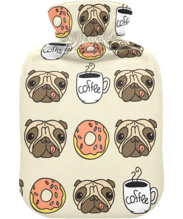 Naanle Donut Mops Dog Hot Water Bottle - 1L Transparent Heat Bottle for Bed Hand & Feet Warmer | Pain Relief & Cold Therapy - Buy Online on GoSupps.com
