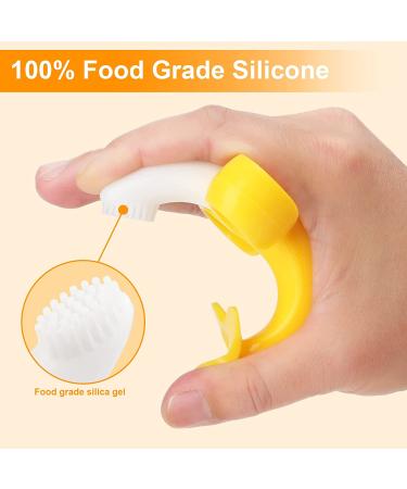 3 Pack Silicone Banana Baby Toothbrush Teether and Finger Toothbrushes for Infant Training and Teething - Buy Online on GoSupps.com