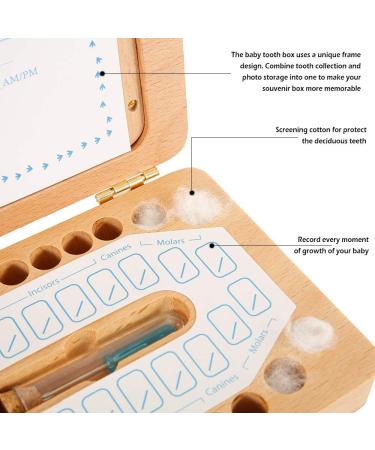 Keyohome Baby Teeth Keepsake Box with Photo Frame - Wooden Organizer for Boys and Girls | Memory Gift with Tweezers & Screwdriver - Buy Online on GoSupps.com