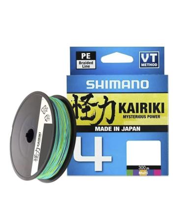 SHIMANO Braid 4 Brins Kairiki 4 Multicolor 300m - D.0.16mm - R.8.1Kg - LDM64TE1516030M
