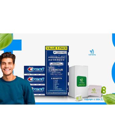 Crest Pro-Health Advanced White Toothpaste (5.8 oz 3 pk) - Teeth Whitening with Bonus Health Gifts & Accessories - Buy Online on GoSupps.com