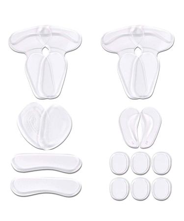 URAQT Heel Grips 16 pcs Metatarsal Pads Foot Cushions Shoe Inserts Liners Pads Invisible Foot Care Kit for Foot Pain Relief