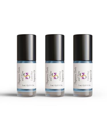 Crystal Blue Fragrance Oil - 3 Bottles 0.17 Fl Oz Glass Roll On (5ml) 0.17 Fl Oz (Pack of 3)