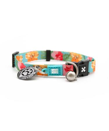 Max & Molly Classic Adjustable Smart ID Fashion Cat Collar with Safety Bell and Breakaway Buckle Hibiscus