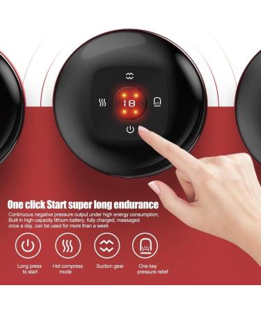 Electric Cupping Therapy Massager - Portable USB Rechargeable & Adjustable Massage Tool in Red - Buy Online on GoSupps.com