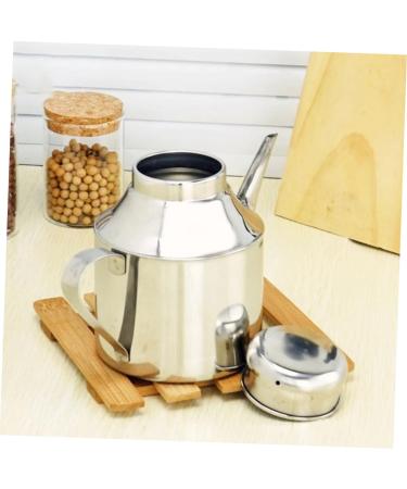 Zerodeko 3pcs Sauce Pot Kitchen Storage Container Oil and Vinegar Dispenser Oil Pot Olive Oil Cruet Olive Oil Dispensers Bottle Steel Container with Lid Cooking Multipurpose Seasoning Metal 16X13X9.5CMx3pcs Silverx3pcs - Buy Online on GoSupps.com