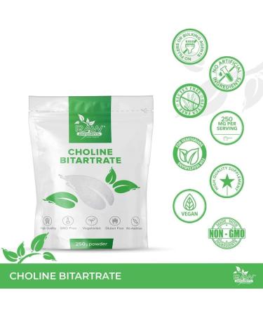 Choline Bitartrate Powder 250g - Brain Function & Vital Support Supplement - Buy Online on GoSupps.com