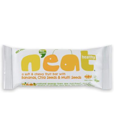 N'eat Vegan Energy Bars with Bananas, Chia Seeds & Multi Seeds 16x45g - Protein & Fibre-Rich Snack, No Added Sugar, Wheat or Dairy - Buy Online on GoSupps.com