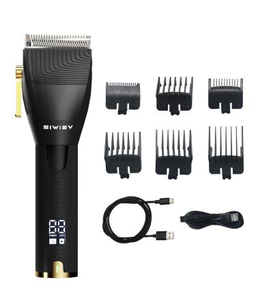 Hair Clippers for Men Beard Trimmer Professional Barber Clippers with LCD Display 6 Guide Combs Dual Port Charging Clippers for Men Rechargeable Clippers for Hair Cutting