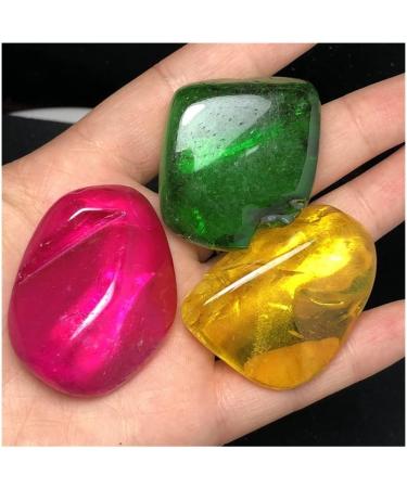 Natural Crystal Rough Natural 3 Pieces of Glaze Cast Irregular Colored Stones - Buy Online on GoSupps.com