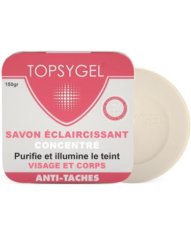 TOPSYGEL Lightening soap enriched with glycerin and Aloe Vera cleanses and purifies the complexion Special face Black and mixed skin 150g soap