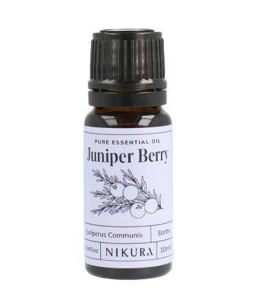 Nikura Juniper Berry Essential Oil - 10ml | 100% Pure Natural Oils | Perfect for Aromatherapy Diffusers Humidifier Bath | Great for Self Care Stress Relief Improving Sleep | Vegan & UK Made