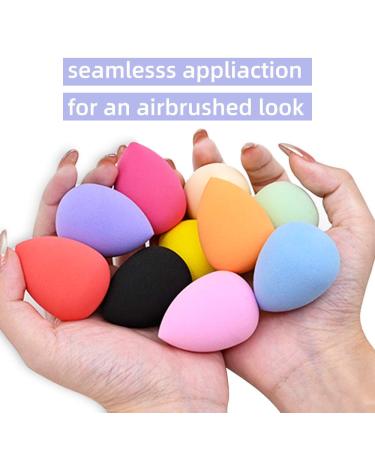 Dolovemk 10-Piece Latex-Free Makeup Sponges Set - Soft Foundation Applicators for Liquids Powders & Creams - Purple Beauty Blending Sponges - Buy Online on GoSupps.com