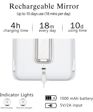 Nuoya LED Lighted Rechargeable Makeup Mirror | 1X/3X/7X Magnification Trifold Vanity Mirror with 64 LED Beads | Touch Screen Dimming & Adjustable Stand | Perfect for Countertop, Travel, Bathroom - Buy Online on GoSupps.com