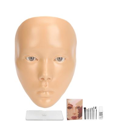 Tixiyu Reusable silicone makeup board with 7 makeup brushes and 20ml cleansing oil for beginners or professionals (wheat skin)