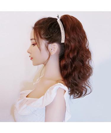 Nifocc Strass Banana Hair Clips - Fishtail Hairshocks Crystal Hairpins for Women & Girls | 4 Pcs Gold & Silver - Buy Online on GoSupps.com