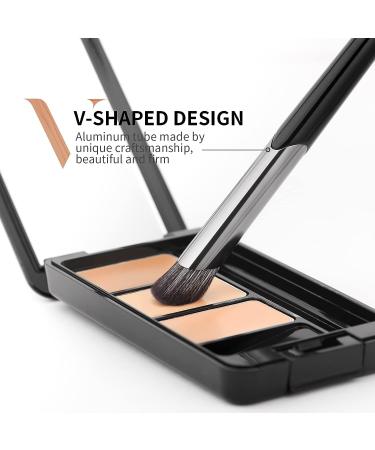 Ducare Mini Concealer Brush for Under Eye & Nose Contour | Angled Thin Slanted Makeup Brush for Dark Circles & Puffiness - Black - Buy Online on GoSupps.com