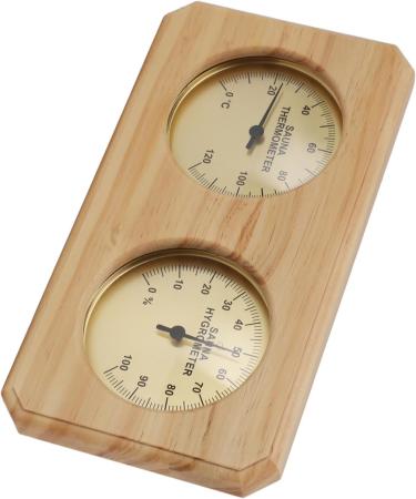 2-in-1 Sauna Thermometer & Hygrometer | Accurate Measurement for Sauna Rooms | Wood Design for Enhanced Home Spa Experience - Buy Online on GoSupps.com