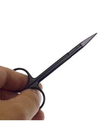 Motanar Stainless Steel Cuticle Nail Scissors - Precision Manicure Scissor - Black Straight Pointed Fingernail Scissor - Buy Online on GoSupps.com