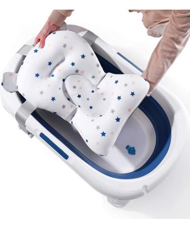 RUIXIA Baby Bath Pad Anti-Slip Infant Bath Cushion Newborn Bathtub Seat Support Cushion Mat Soft Floating Bathing Tub Seat Pillow Shower Bather Bed for Baby 0-12 M (Tub Not Included) one size star - Buy Online on GoSupps.com
