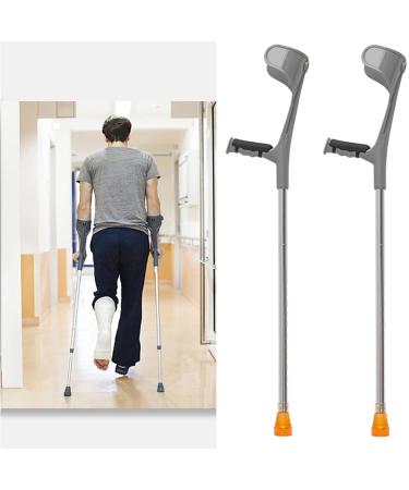 Ergonomic Forearm Crutches Aluminum Crutches for Adults Lightweight Non-Slip Crutches for Walking Support After Injury Or Surgery 10 Stops Adjustable Handicapped Warm Life