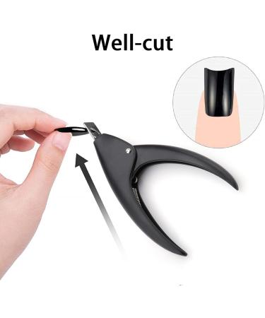 JeoPoom Professional Nail Clipper Acrylic Tips Cutter - Black | Manicure Pedicure Trimmer Tool - Buy Online on GoSupps.com