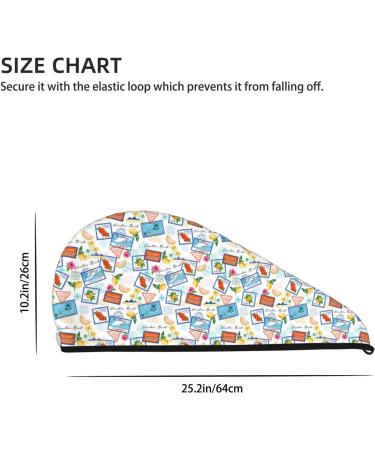 Quick-Dry Hair Towel Wrap with Button - Summer Stamp | Turbo Hair Drying Turban for Effortless Style - Buy Online on GoSupps.com