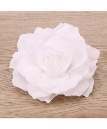 KALLORY Womens Hair Clips Rose Brooch Pin Rose Hair Clip Flower Hairpin Flower Hair Clip Artificial Flower Brooch for Women Party (1 Piece White) Rose Flower Hair Clip Bridal Hair Clip - Buy Online on GoSupps.com