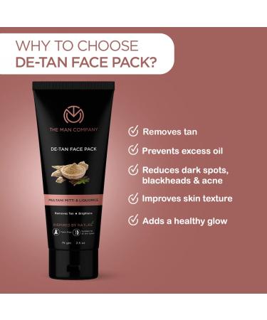 Shop The Man Company De-tan Naturally Combo | Anti Pollution Face Wash De-tan Cream & Pack for Brightening & Moisturizing - Set of 3 (White) - International Shipping Available - Buy Online on GoSupps.com