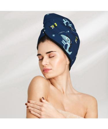 Space Dinosaur Hair Towel Wrap - Quick Drying Towel Turban with Button for Effortless Hair Drying - Buy Online on GoSupps.com