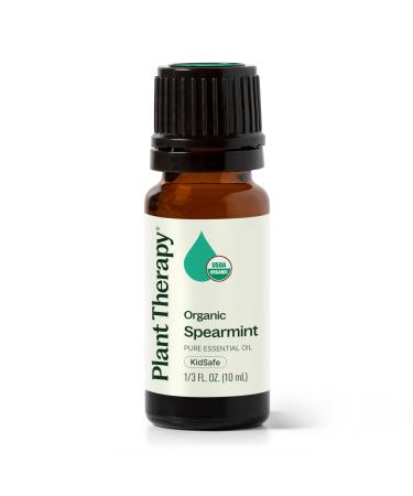 Plant Therapy USDA Certified Organic Spearmint Essential Oil 10 mL (1/3 oz) 100% Pure Undiluted Digestive Health Fresh Scent 0.33 Fl Oz (Pack of 1)