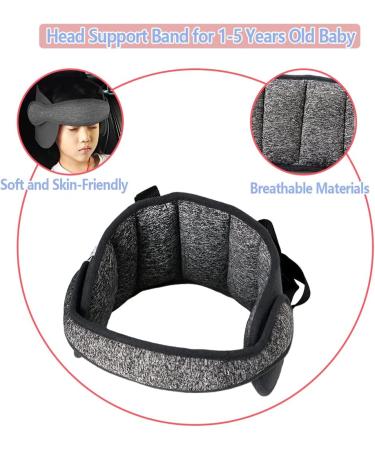KAKIBLIN Adjustable Toddler Car Seat Head Support Band - Black Gray - Buy Online on GoSupps.com